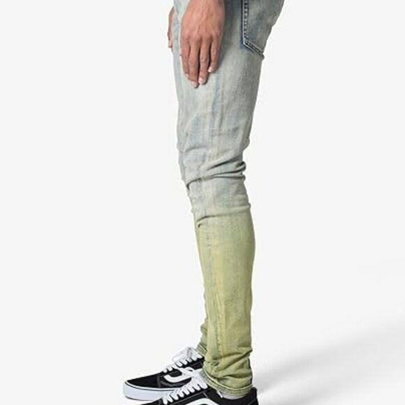 NWT 32W 34L mnml X637 Gradient Skinny Jeans Men’s Vintage Blue Green Ombré 32X34 - Picture 4 of 6